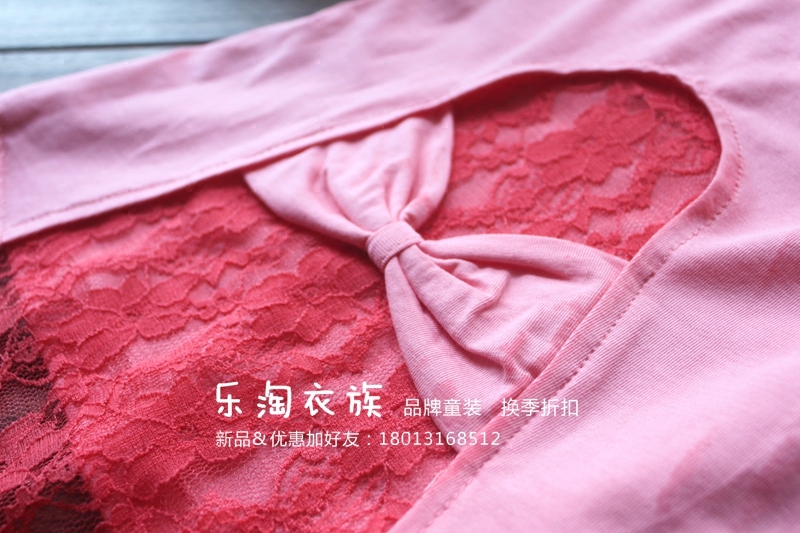 Children's fresh lace breathable vest with bow, T-shirt sleevless