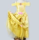 Người đẹp và quái vật Belle Bell công chúa váy jumpsuit màu vàng lau váy xòe