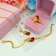 Mặt dây chuyền tráng men vàng mới tà ác chuyển giả cát vàng ruby ​​貔貅 vòng tay nữ may mắn vào kho báu không phai