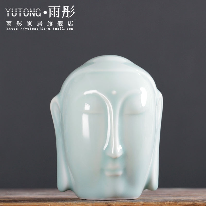 Soul friend Leo babauta of jingdezhen ceramics by hand shadow celadon teahouse tea pet desktop furnishing articles furnishing articles Buddha