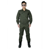 Летний тонкий комбинезон, хлопковый комплект, зеленый дышащий износостойкий лонгслив, рабочая одежда, защита от ожогов