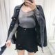 Xuân 2018 mới cổ bồng cao cổ tròn ballerina gợi cảm áo dài tay thân thiện với da