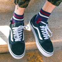 Vớ mùa thu nam cotton nam vớ bốn mùa vớ ngắn Nhật Bản kẻ sọc retro sọc thủy triều vớ thể thao cá tính vớ thể thao