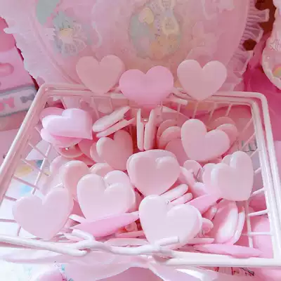 Pink love clip soft girl girl heart clip book folder peach heart photo clip decoration cute plastic sealing clip