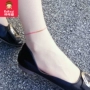 Dễ thương cá tính tối khóa wax rope vòng chân có thể được đeo mờ hạt chân dây năm nay chuỗi màu đỏ đơn giản vài mô hình lắc chân nữ bạch kim