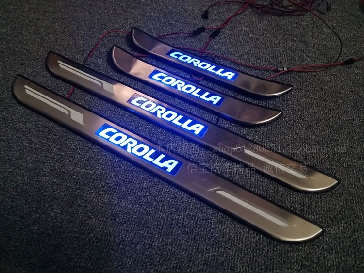 07-18 New Carolla with lamp threshold bar Carola LED welcome lighting pedal lighting door modification special