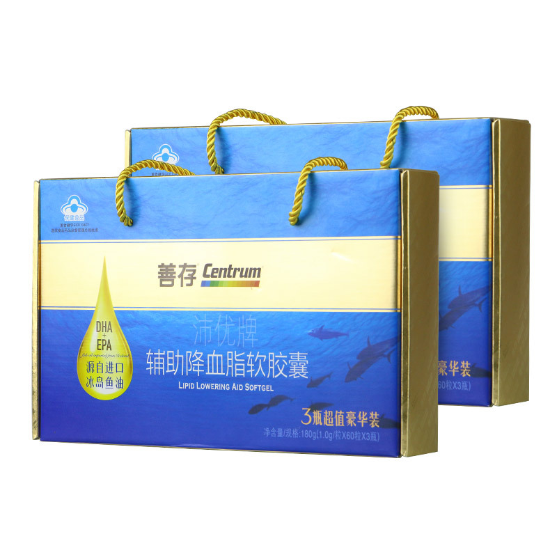 CENTRUM/善存 沛优牌辅助降血脂软胶囊 1.0g/粒*60粒*3瓶*2盒套餐
