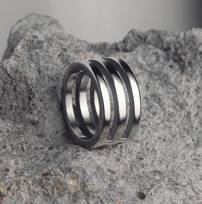 Bague homme ROCK PUNK en Acier au titane - Ref 3088082 Image 4