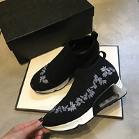 Châu Âu 2018 xuân mới nền tảng cao tầng giày nữ thời trang thêu dệt giày đế thấp giày loafer nữ