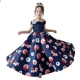Người mẫu catwalk tổ chức trang phục trẻ em ăn mặc hoa cô gái sợi buổi tối cô gái tutu váy sinh nhật piano