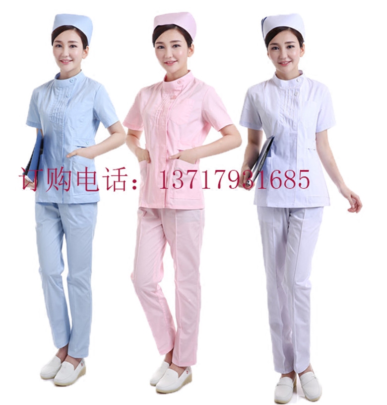 Nandingale White Summer Sleeve Nurse Clothing Set with Dental Dental Beauty Pharmaceutical Experimental Worksuit