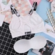 Yumei 2 quấn ngực dây đeo ngực yếm thể thao đồ lót nữ không có vòng thép làm đẹp lưng áo ngực nữ sinh trung học