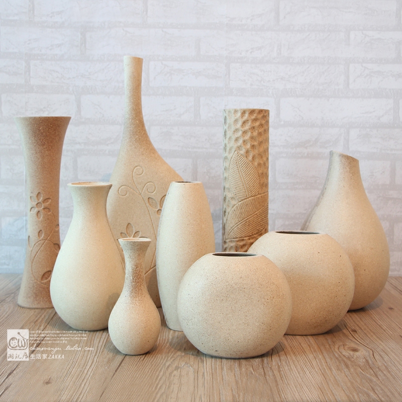 Simulation flower drying flower vase coarse adobe diy painted drawing original material blank florator wood minimalist pendulum piece