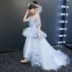 2019 trẻ em mới ăn mặc cô gái catwalk đuôi lớn váy hoa cô gái công chúa váy nhỏ mô hình sân khấu mùa hè - Váy trẻ em
