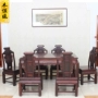 Muhengsheng gỗ gụ đồ nội thất gỗ hồng mộc đen bàn tây Indonesia gỗ đàn hương vàng rộng Ming và Qing giả gỗ cổ điển kết hợp bàn ghế gỗ - Bộ đồ nội thất bàn ghế phòng khách