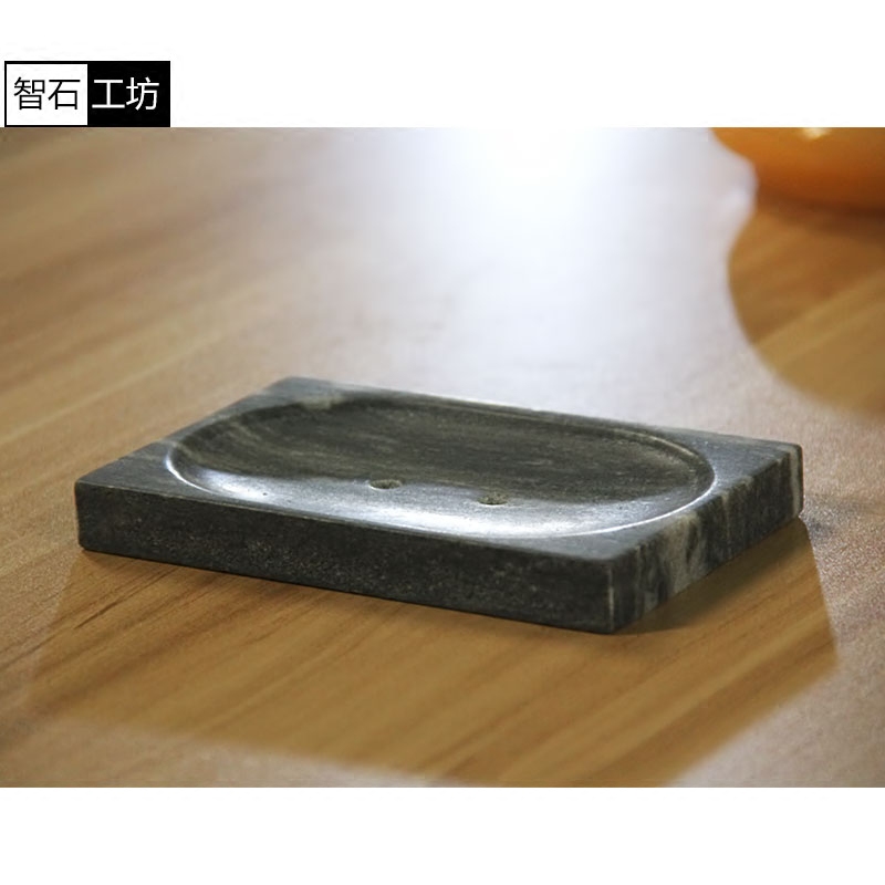 Drain Grey White Natural Marble Soap Case Dressing Room Soap Dish Hotel Guesthouse Large Number Laundry Soap