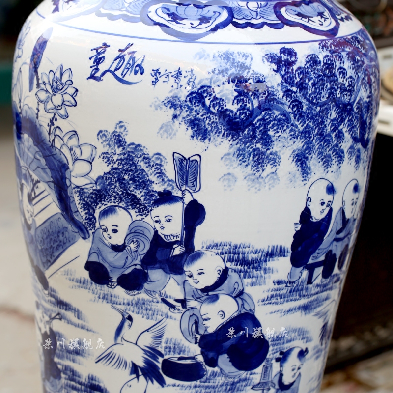 The sitting room of large ceramic vase hand - made lad jingdezhen porcelain porcelain gifts big yards place decoration