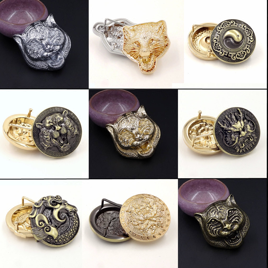 Chinese style men's belt buckle head smooth buckle high-grade pants belt clip retro plate buckle belt head 4 0cm accessories