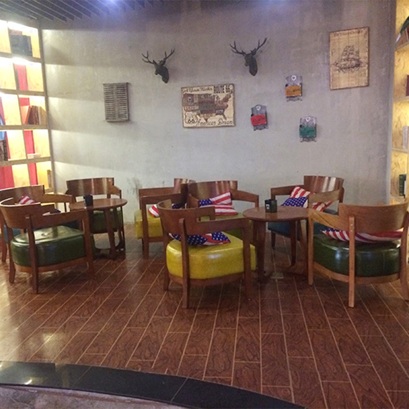 Nordic Cafe Cafe Table and Chair Slow Bar Leisure Sofa Chair Theme Western Restaurant Table and Chair