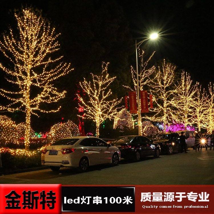 100 m led small colored lights flashing lights strings outdoor waterproof festive wedding lights Christmas lights Spring Festival full of stars