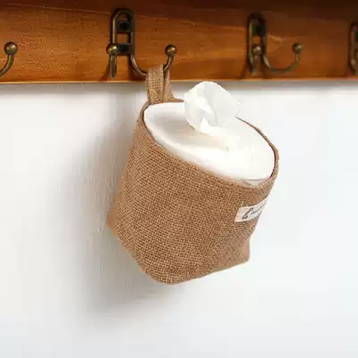 Cotton and linen single pocket Wall-mounted sundries storage bag Hanging bag door rear bag Dormitory fabric finishing bag storage hanging pocket