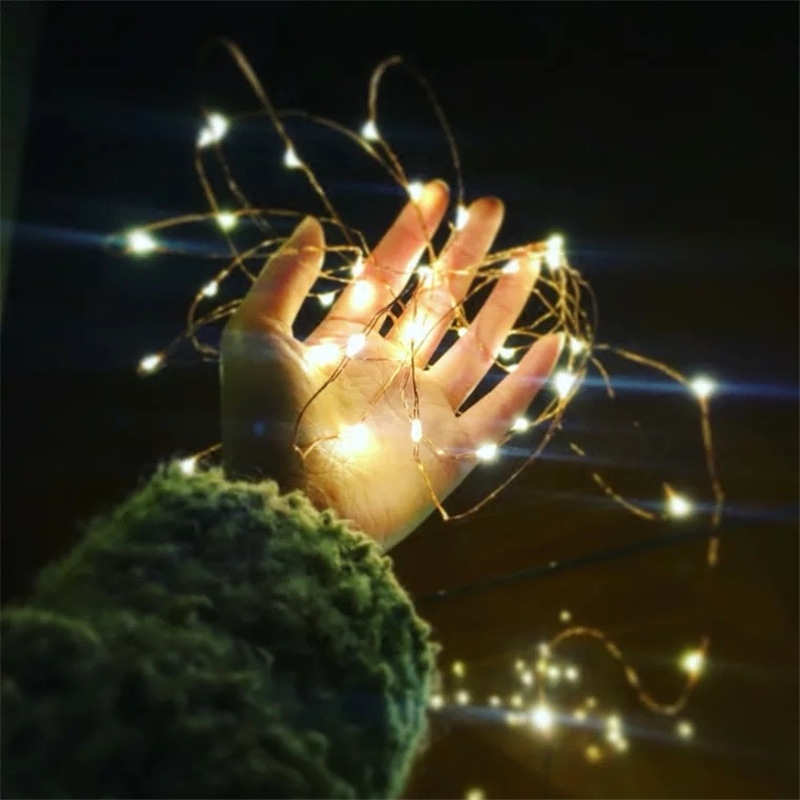 Copper wire lamp rice grain lamp flashing light lamp string full of Star wedding decorations Bedrooms small colorful lights Romantic Little Light Bulbs