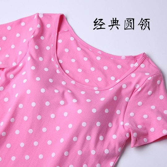 Summer women's pure cotton nightdress without bra bra underwear home service Korean women's pajamas dress with chest pad modal