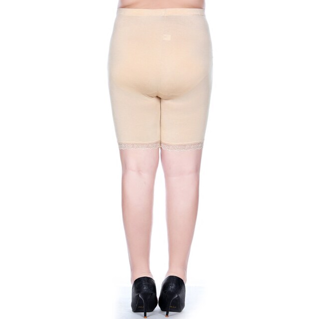 ແມ່ຍິງ summer plus size plus size 3/5 high waist modal lace fat mm leggings anti-exposure leggings