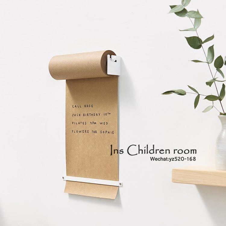INS Nordic kraft paper scroll iron frame cafe signboard publicity menu details message board baby graffiti wall
