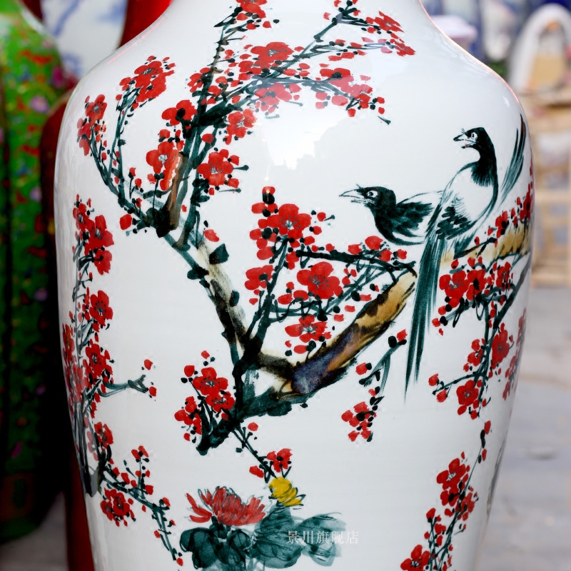Jingdezhen ceramics hand - made pastel gentleman figure of large vase household adornment sitting room hotel furnishing articles
