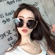 Big nóng retro hoang dã hộp lớn mặt mỏng mũi tên phân cực kính râm nữ tròn mặt đi du lịch biển đi biển kính không độ Kính râm