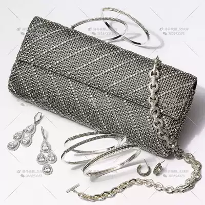 American WhitingDavis new metal mesh rhinestone shoulder hand holding socialite wedding bag banquet women bag 4 colors