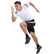 Quần áo thể thao nam mùa hè mỏng chạy thể dục quần áo ngắn tay năm điểm quần short nhanh khô quần áo thể thao hai mảnh - Thể thao sau