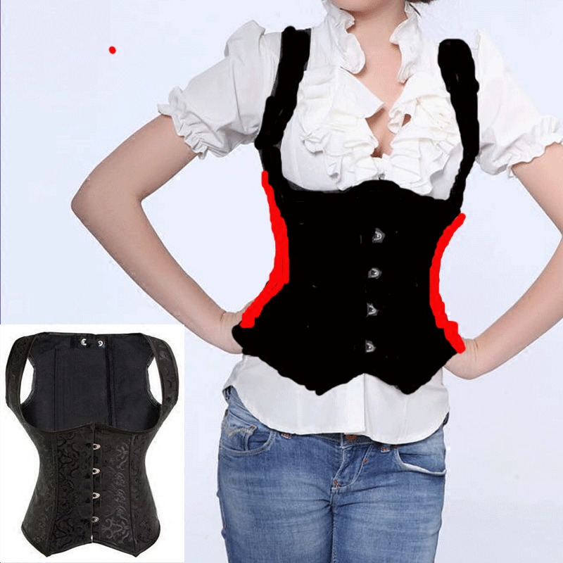 Mặc bên ngoài thép xương cung điện corset thắt lưng của phụ nữ đóng cửa bụng dây đai eo cơ thể áo ghi lê định hình áo vest xương sườn rắn - Đai giảm béo