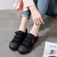 Giày vải nữ Velcro tất cả giày đen công sở xuân 2018 phiên bản mới của Hàn Quốc của giày đế bằng màu trắng hoang dã dành cho sinh viên giay the thao