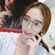 Hàn Quốc chụp hình siêu lớn hộp lớn mặt kính mỏng gọng kính nữ retro kim loại tròn phẳng khung tròn mặt nam cận thị kính cartier Kính khung