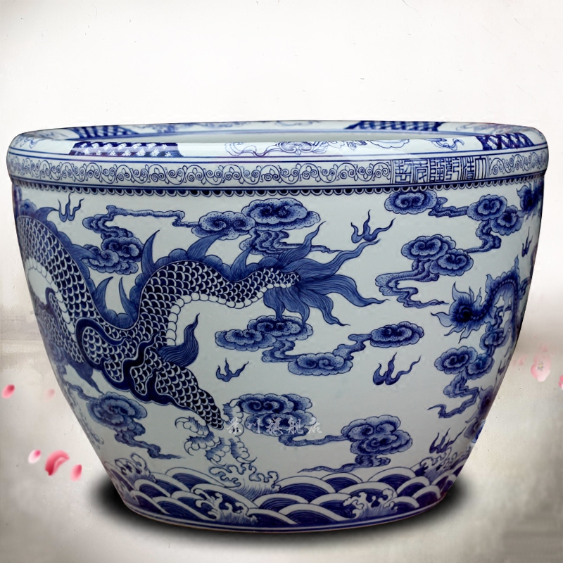 Jingdezhen porcelain ceramic turtle hand - made in extremely good fortune a goldfish bowl lotus cylinder sitting room courtyard floor furnishing articles