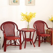 Wicker ghế cà phê bàn ​​ba bộ ghế mây thật tự nhiên ngoài trời đơn giản giải trí ban công bàn và bộ đồ nội thất kết hợp bộ - Bàn ghế ngoài trời / sân