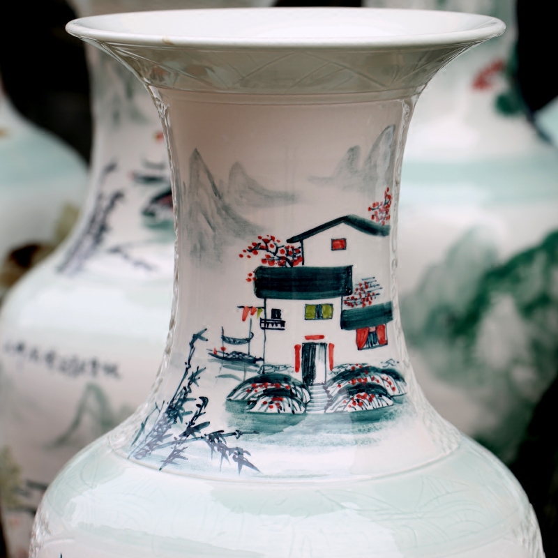 Jingdezhen ceramics hand - made water landscape of large vases, sitting room of modern Chinese style household act the role ofing is tasted furnishing articles