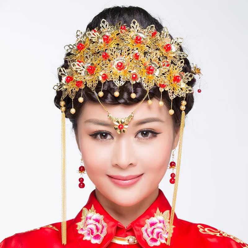 chinese flower ancient costume bridal headdress wedding accessories ancient costume headdress phoenix crown