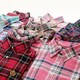 2024 spring new Korean style pure cotton brushed plaid shirt women's long-sleeved student slim versatile shirt for outer wear