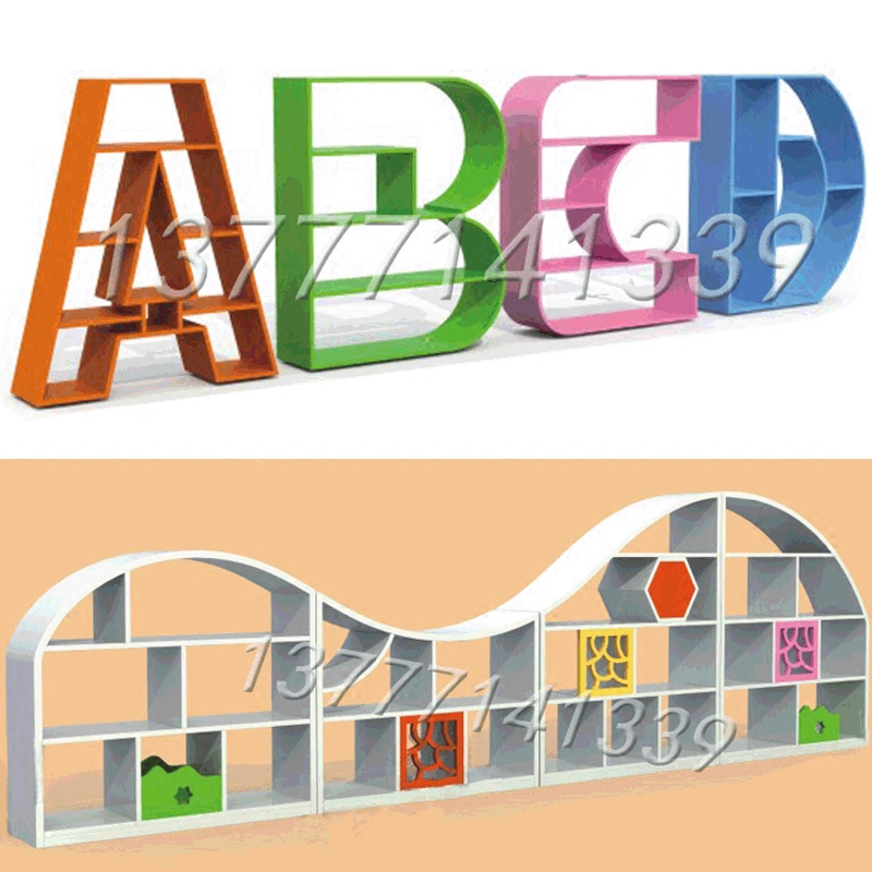 Kindergarten Area Bookshelves Children's Book Exhibition Cupboards Area Corner Storage Cabinet Bookcase Toy Containing Cabinet Shelve