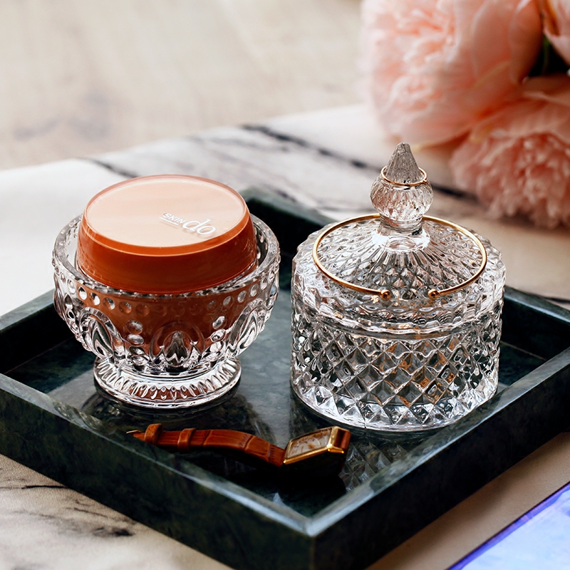 Mino exports to Europe and the United States exquisite mini crystal glass jar candy jar newly married festive makeup jewelry storage storage