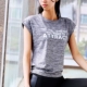 Thư thể thao nữ tay ngắn lưới thoáng khí vẻ đẹp phía sau thắt nút áo thun thể dục yoga thoải mái Slim quần áo nhanh khô