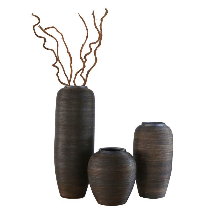 Retro nostalgia manual coarse some ceramic jar jar flower implement earthenware do old archaize large flower pot ground vases, flower receptacle