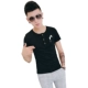 Thanh niên nam tinh thần áo thun nam tay ngắn 2018 hè mới màu rắn phiên bản Hàn Quốc của chiếc áo tự canh đáy quần nam áo thun có cổ nam Áo phông ngắn