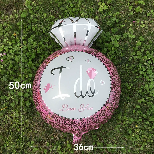 Обручальное кольцо, розовый бриллиантовый воздушный шар