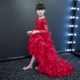 Trẻ em ăn mặc cô gái váy cưới đuôi đỏ chủ trang phục trang phục hoa cô gái pettiskirt mô hình đàn piano