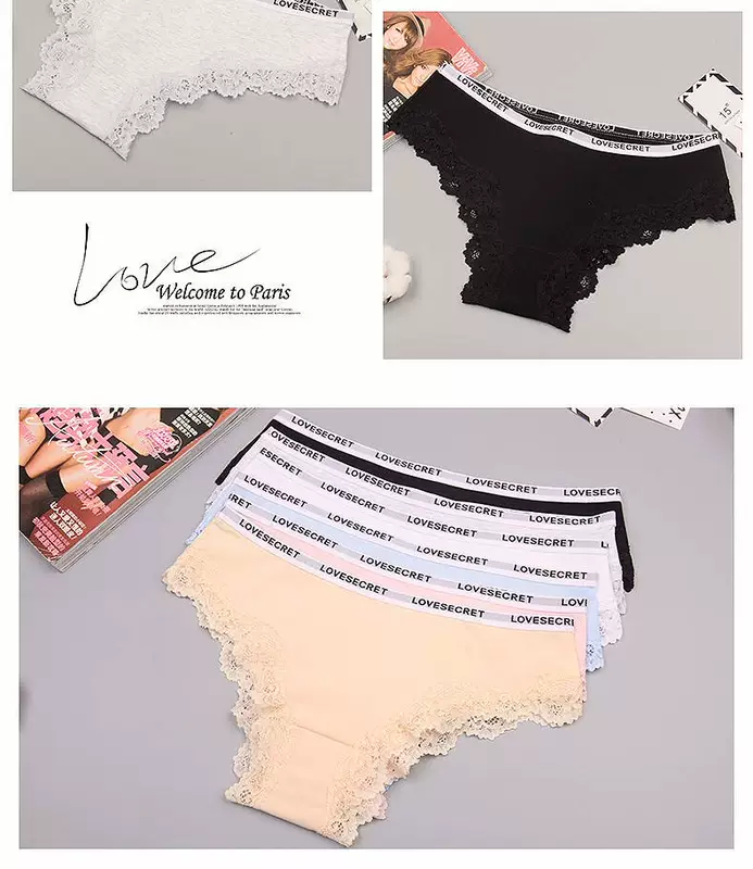 Langsha 3-pack thong 2019 new lady cotton low-up sexy briefs liền mạch cô gái trẻ - G-string