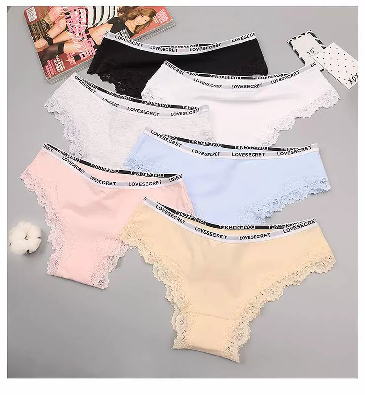 Langsha 3-pack thong 2019 new lady cotton low-up sexy briefs liền mạch cô gái trẻ - G-string